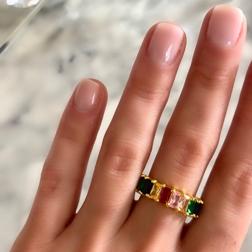Rainbow Baguette Ring - Picture 8 of 12